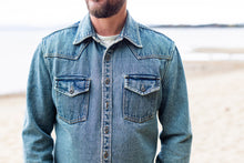 Load image into Gallery viewer, The World Traveler Denim Shirt Jacket