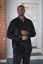 Load image into Gallery viewer, Midnight Velvet Matching Shirt &amp; Pants Set
