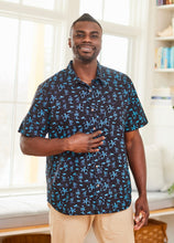 Load image into Gallery viewer, Bali Beach Shirt (Black &amp; Turquoise)
