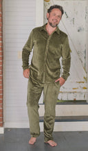 Load image into Gallery viewer, Shaken Not Stirred Matching Velvet Shirt and Pants Set
