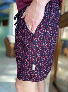 Flying with Dragons Shorts (Red & Black)
