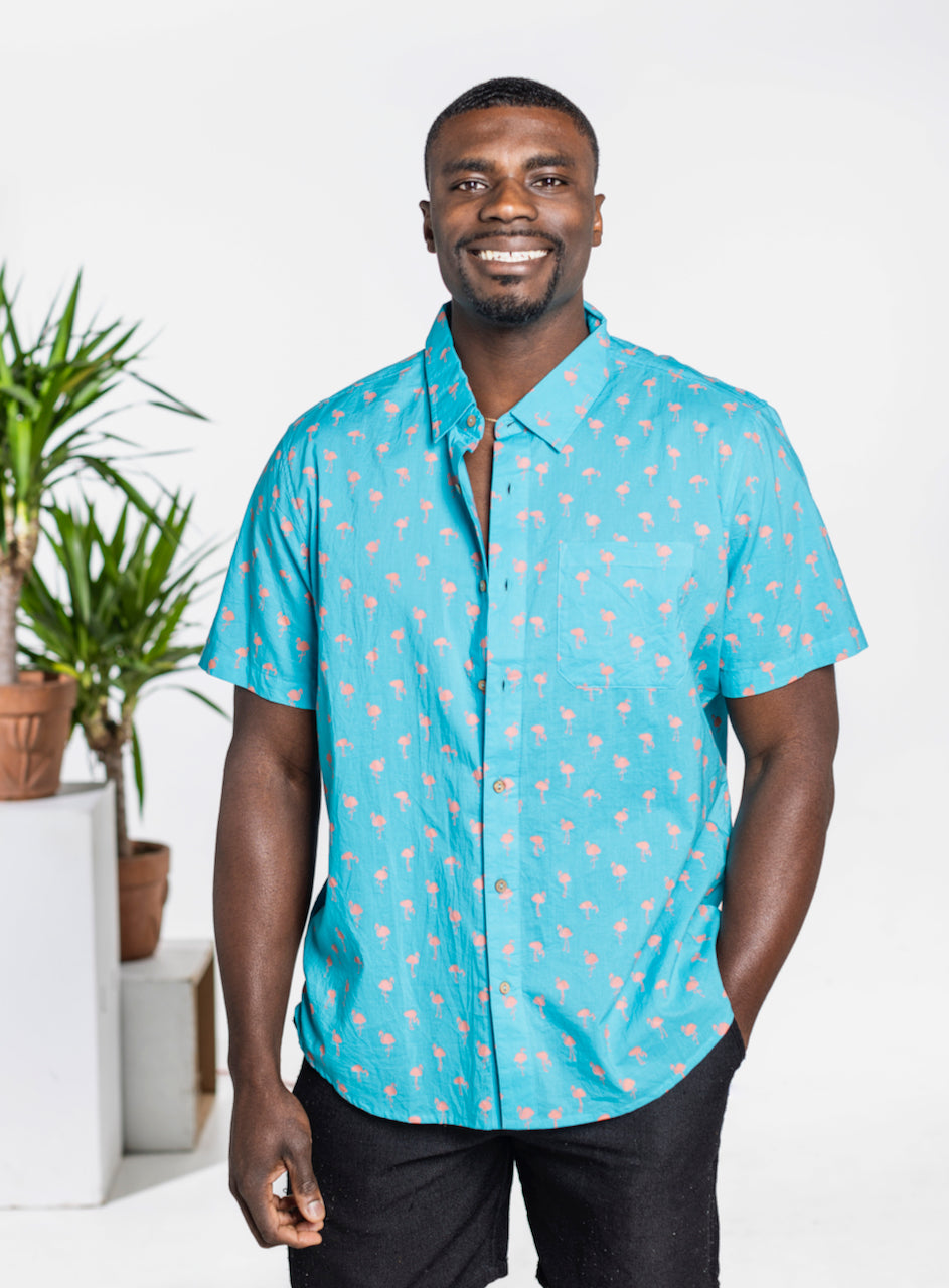 Flamingo Print Summer Shirt – One World Brothers