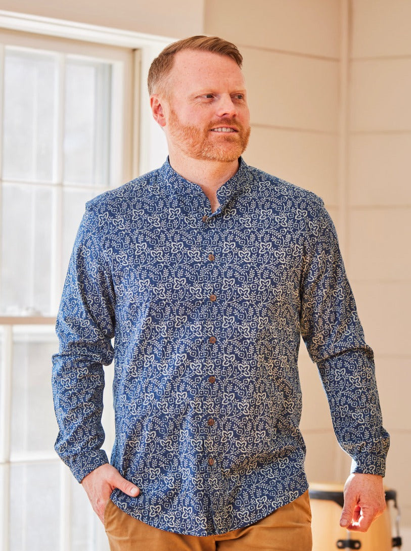 Blossoming Heart Indigo Shirt