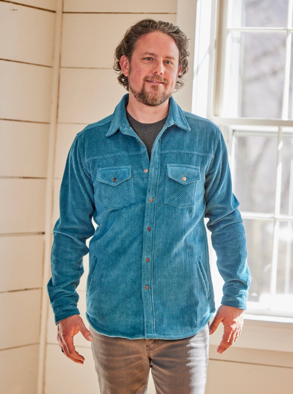 Aqua Corduroy Shirt Jacket – One World Brothers