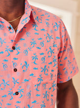 Load image into Gallery viewer, Bali Beach Short Sleeve Shirt (pink &amp; blue)
