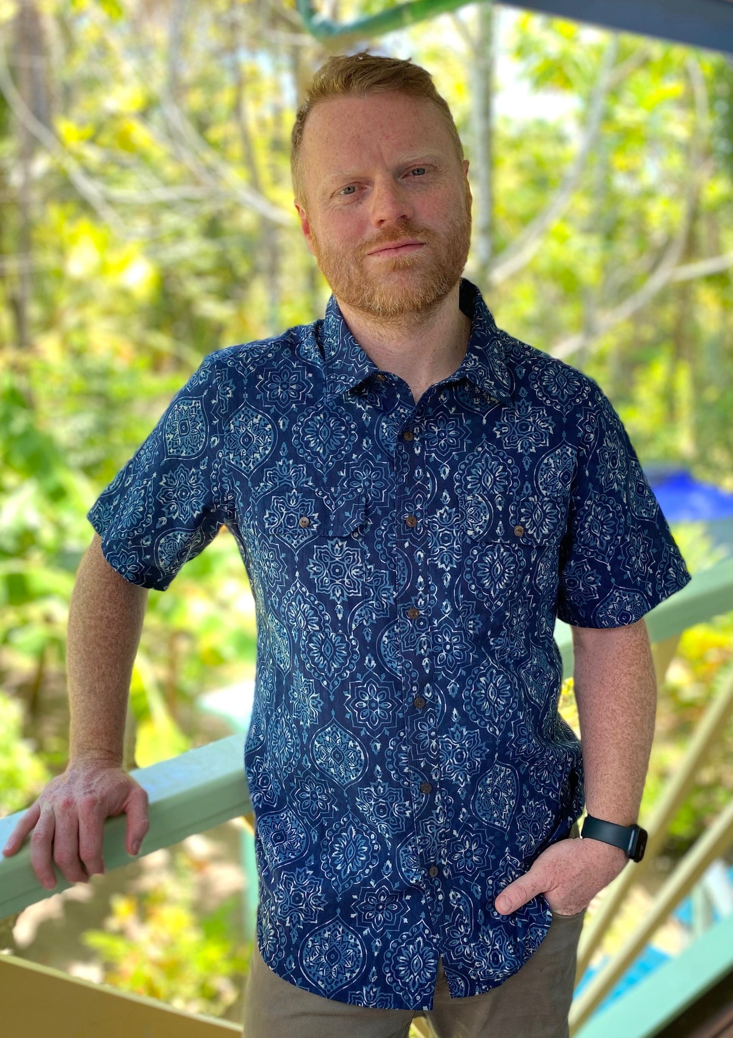 Emblematic Indigo Short Sleeve Shirt