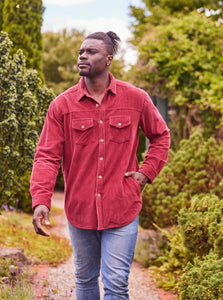 Rusty Red Corduroy Shirt Jacket