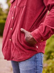 Rusty Red Corduroy Shirt Jacket