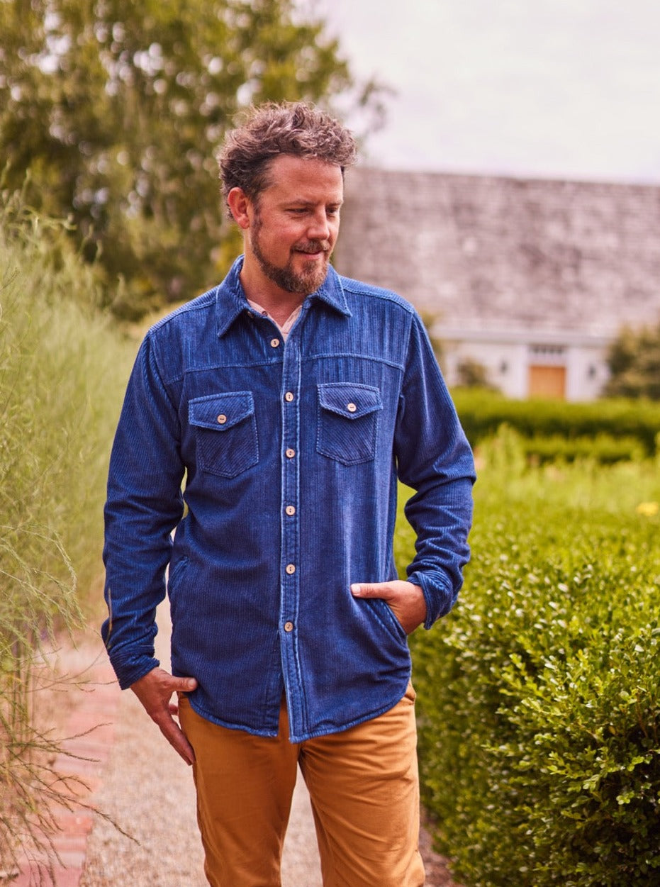 Lake Blue Corduroy Shirt Jacket